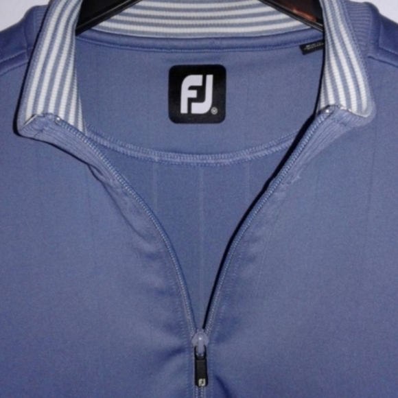 FootJoy FJ Golf 1/4 Zip Pullover Sweater Mens L sweatshirt blue tour performance - Picture 2 of 4